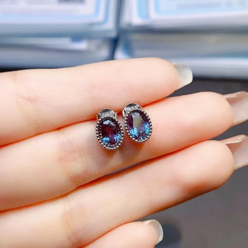 Stud Earrings Alexandrite Color Change Stone June Birthstone