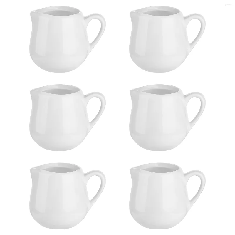 Dinnerware Sets 6 Pcs Milk Jug Creamer Condiment Bowls Ceramic Salad Sauce Pitcher Without Handle Porcelain