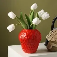 Vazen Vintage Stijl Aardbeienvazen Bloempot Vaas Decoratief Ornament Bloemstuk voor Kantoor Gastgezin Feestgeschenken Decor 230828