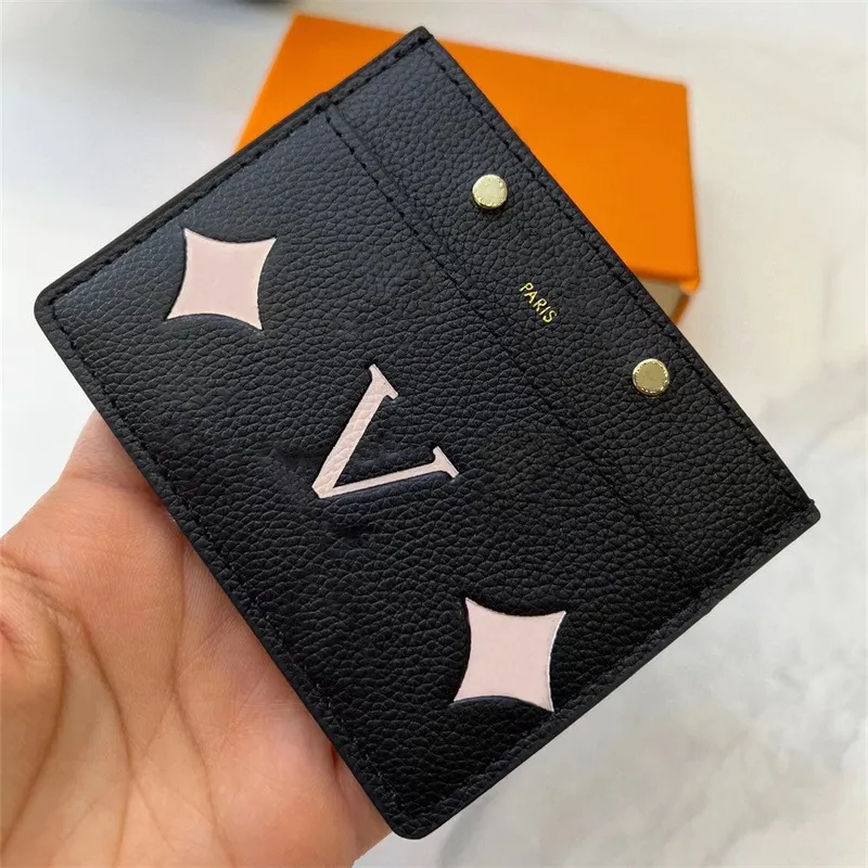 2023 woman card holder designer wallet purse handbag short holders wallets purses fashion clutch bags Emboss Letters Flowers 5A