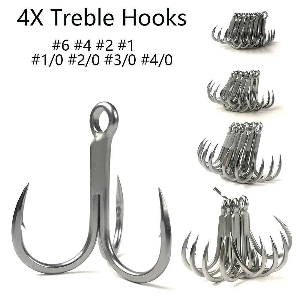 Ok Fishing Hooks Sea Fishing Hook Salt Water 4X #6 #4/0 Treble