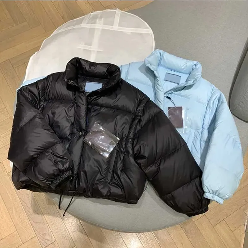 Mode lyxiga vinterkvinnor Parkas Down Jacket dragkedja Windbreaker Pkcket långärmad varma damrockar