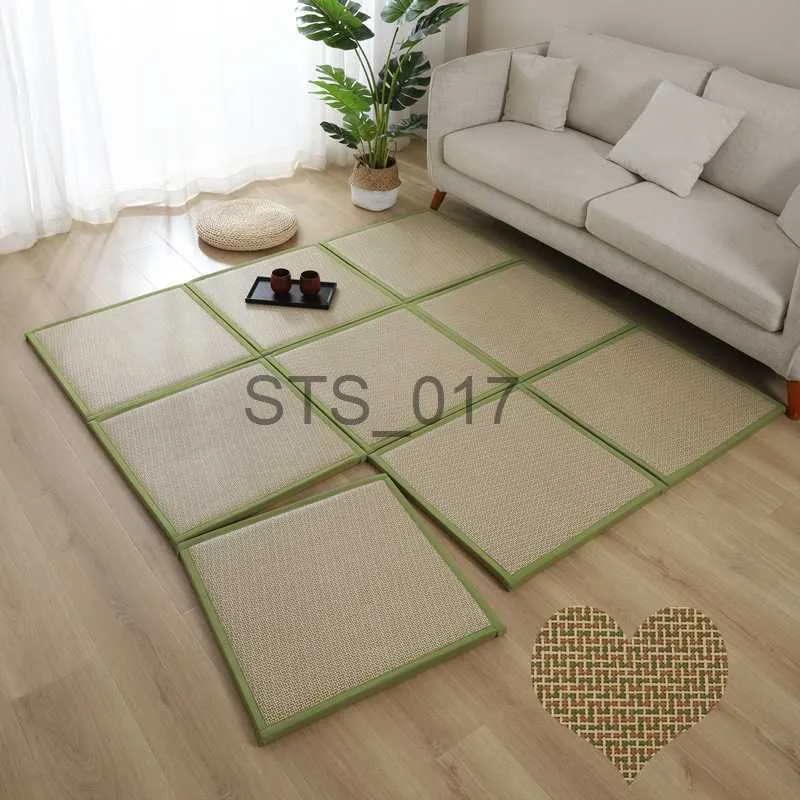 Carpets Summer Square Carpet Japanese Mat Floor Mat Rattan Carpet Bedroom Floor Decoration Tatami Carpet Floor Mat Children'S Game Carpe x0829