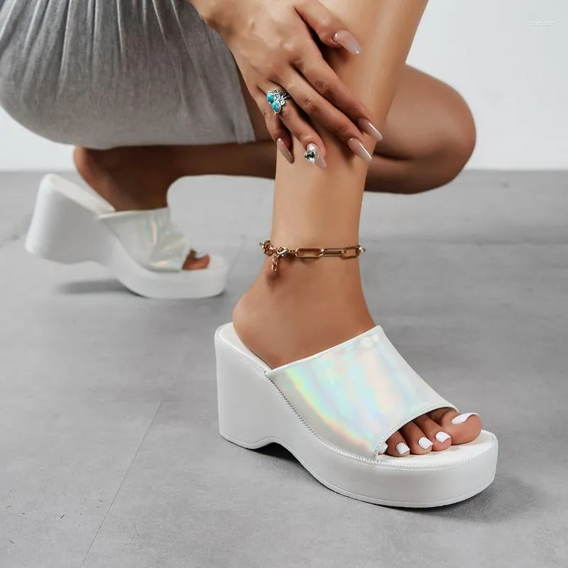 White chunky wedges shop