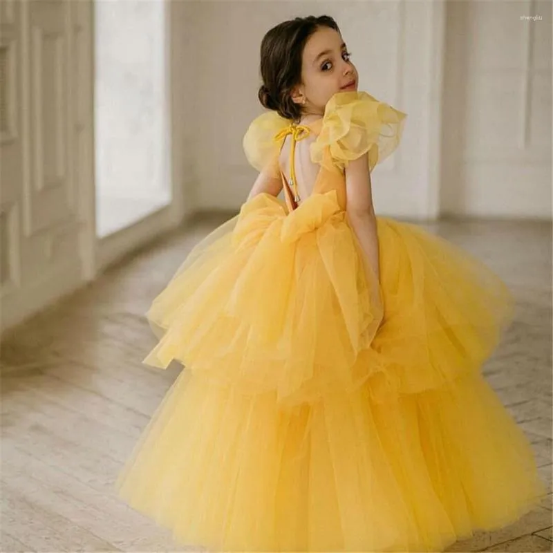 Fashionable Jiyara Neon Yellow Dress for Kids and Girls - JOVI Fashion