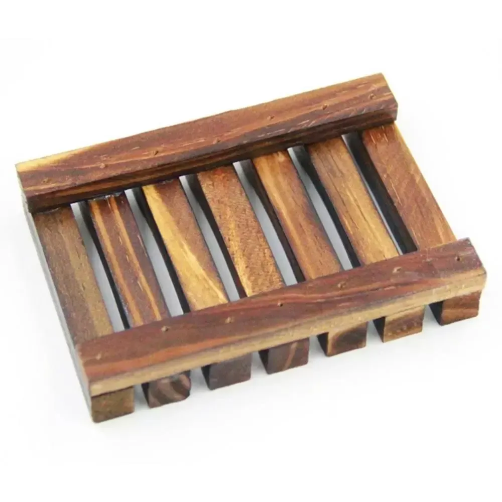 Stock de madera Natural jabonera de bambú bandeja soporte rejilla para guardar jabón plato caja contenedor para baño plato de ducha baño al por mayor