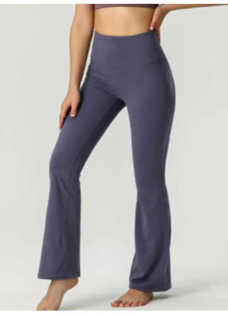 Aligner les femmes pantalons de Yoga couleur unie nu sport façonnage taille serré évasé Fitness lâche Jogging vêtements de sport neuf points pantalon