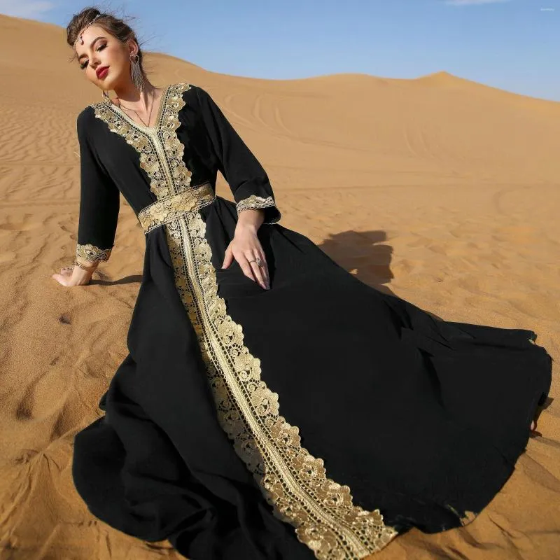 chiffon ethnic dress Women Floral Embroidery Chiffon Mesh Dress Chinese Ethnic Ruffle Loose Long