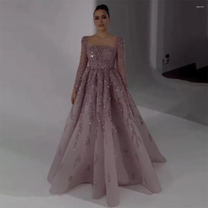 فساتين الحفلات هيل هيل وردي فاخر ، فستان سهرة سهرة 2023 مربعًا أنيقة للنساء ، Prom Prom CLA71915