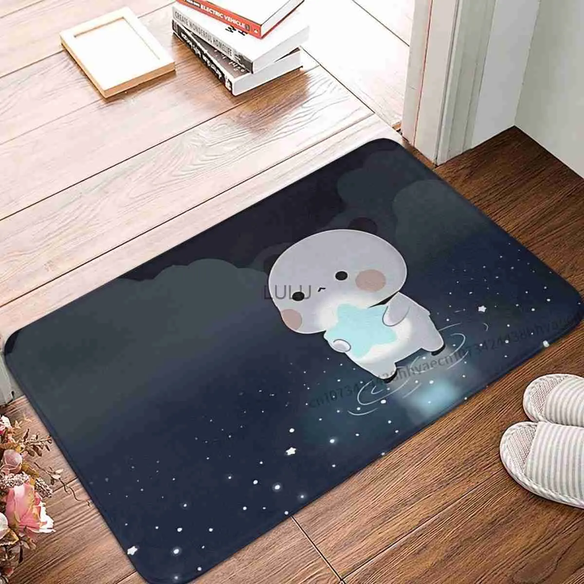 Bubu and Dudu Anime Non-Slip Doormat Night Bath Kitchen Mat Welcome Carpet Flannel Pattern Decor HKD230829