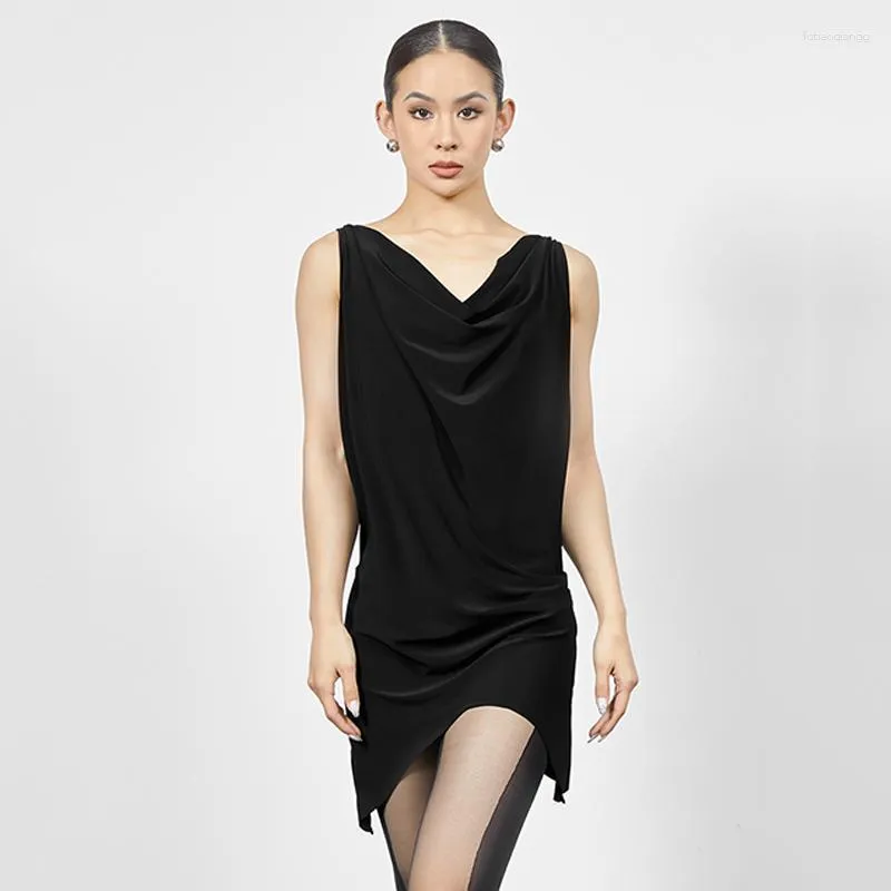 Stage Wear Black Latin Dance Dress Women Backless Sexy Practice Clothes Cha Rumba Clothing Adult Club Performance DNV18385