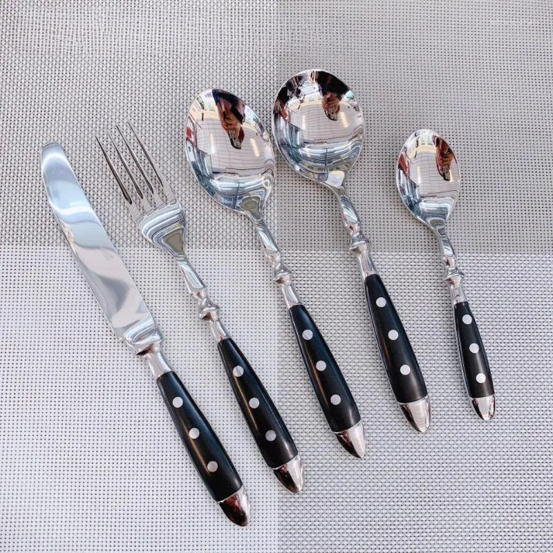 Dinnerware Sets 2PCS Western Tableware Three Nail Knife Fork Spoon Wooden Handle Knives Spoons And Forks Restaurant