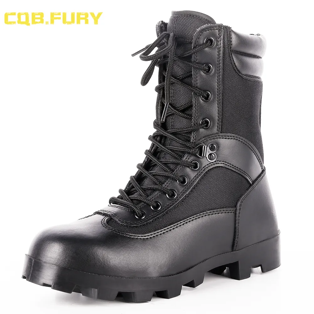 Buty CQBFURY Black Mens Tactical Skórzane letnie wodoodporne buty wojskowe Walka oddychająca but armii z zamkiem 3846 230829