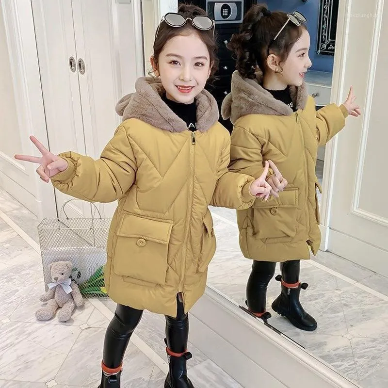 Chaquetas de invierno para ninas abrigos calidos de terciopelo para Chica adolescente Parkas a la moda con capucha de oso prendas de vestir