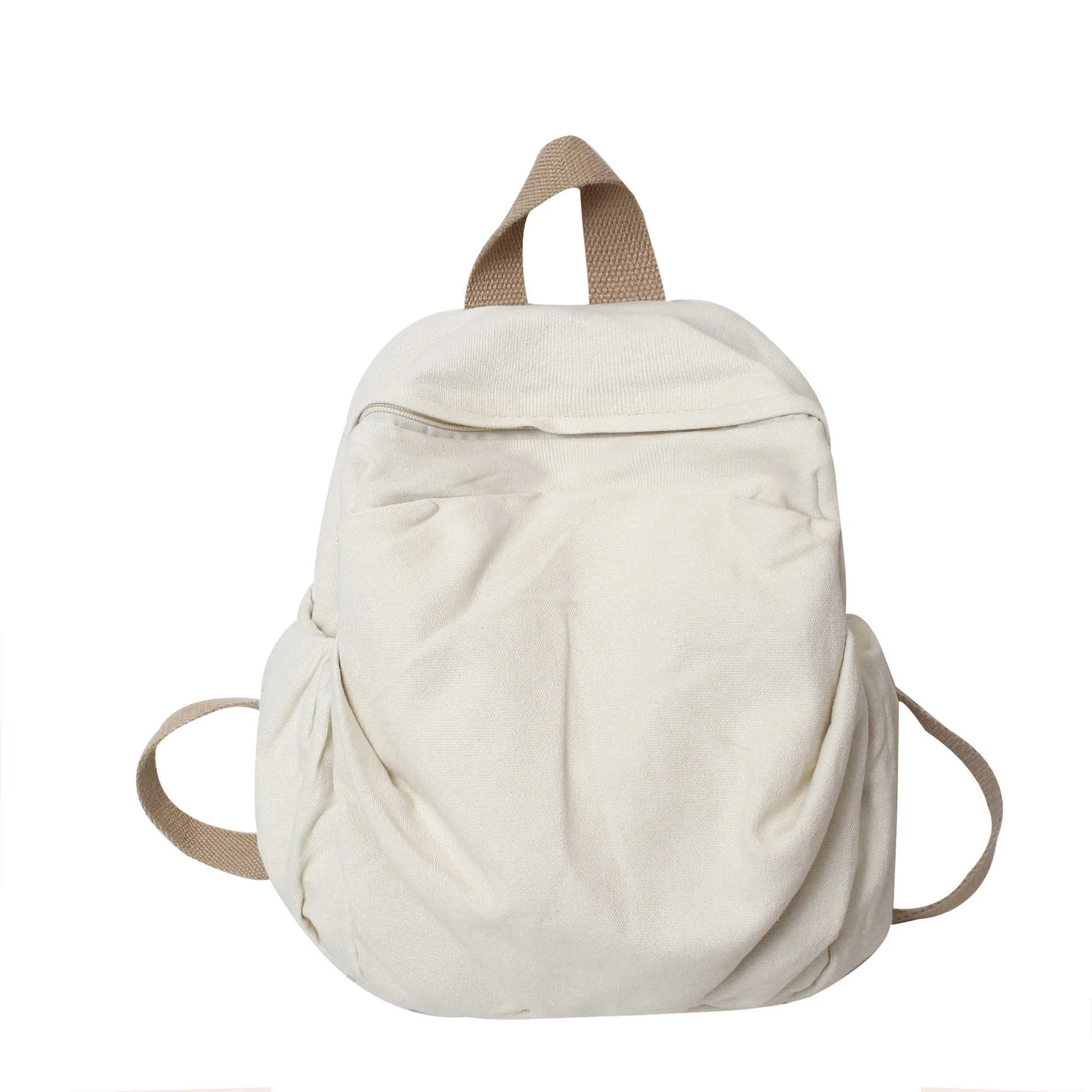 100% coton petits sacs à dos solide noir sacs de loisirs ou de voyage paquets de toile douce pour les femmes sacs à bandoulière en tissu de haute qualité HKD230828