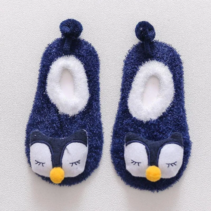 Eerste wandelaars kinderen herfst winter thermische sokken baby antislip vloer peuter schattige cartoon jongen en meisje schoenen kinderen