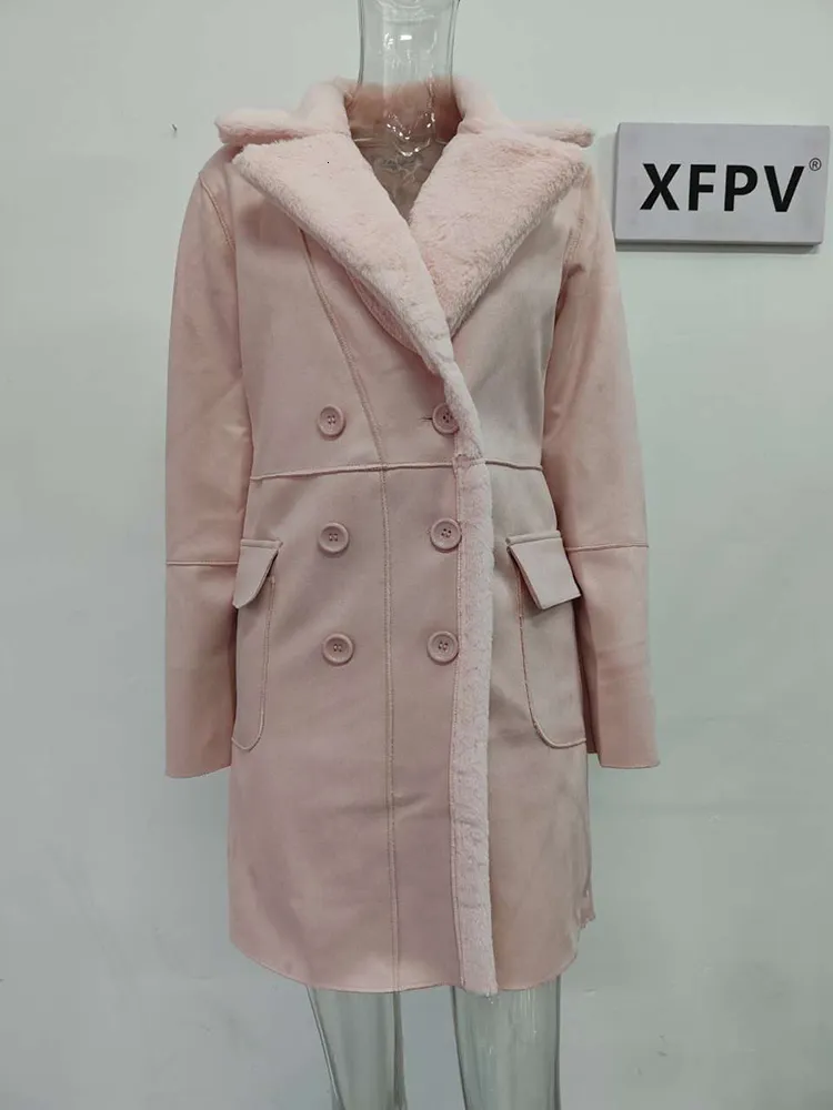 XFPV Womens Wool Blend Long Coat Thickened Cashmere From Xue05