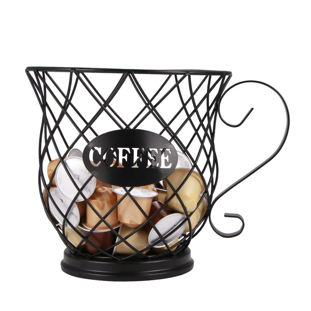 Mugs Coffee Capsule Universal Storage Basket Cup Vintage Pod Organizer Holder Black For Home Cafe El 230829