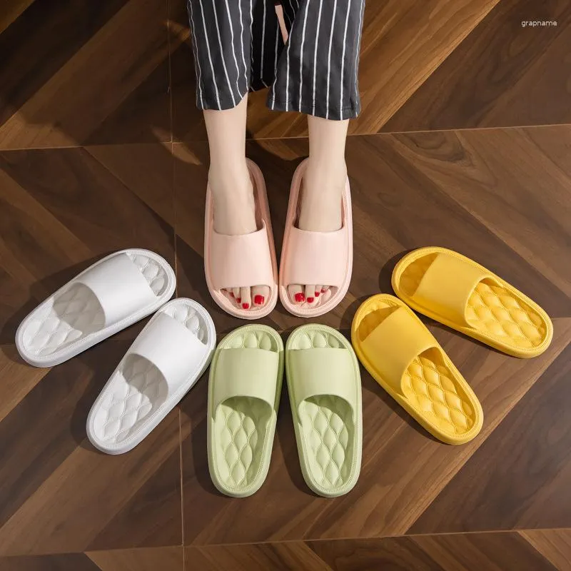 Slippers Home Summer Women Men Basic Solid Slides Indoor Mute Non