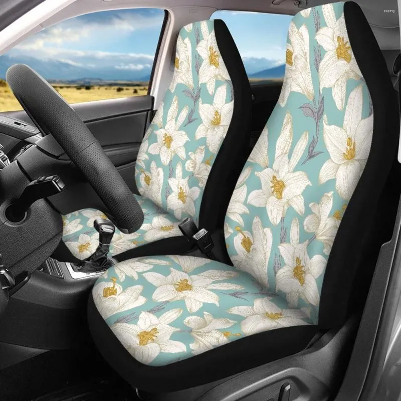 Floral Frangipani Print Breathable Seat Covers For Men Non Slip