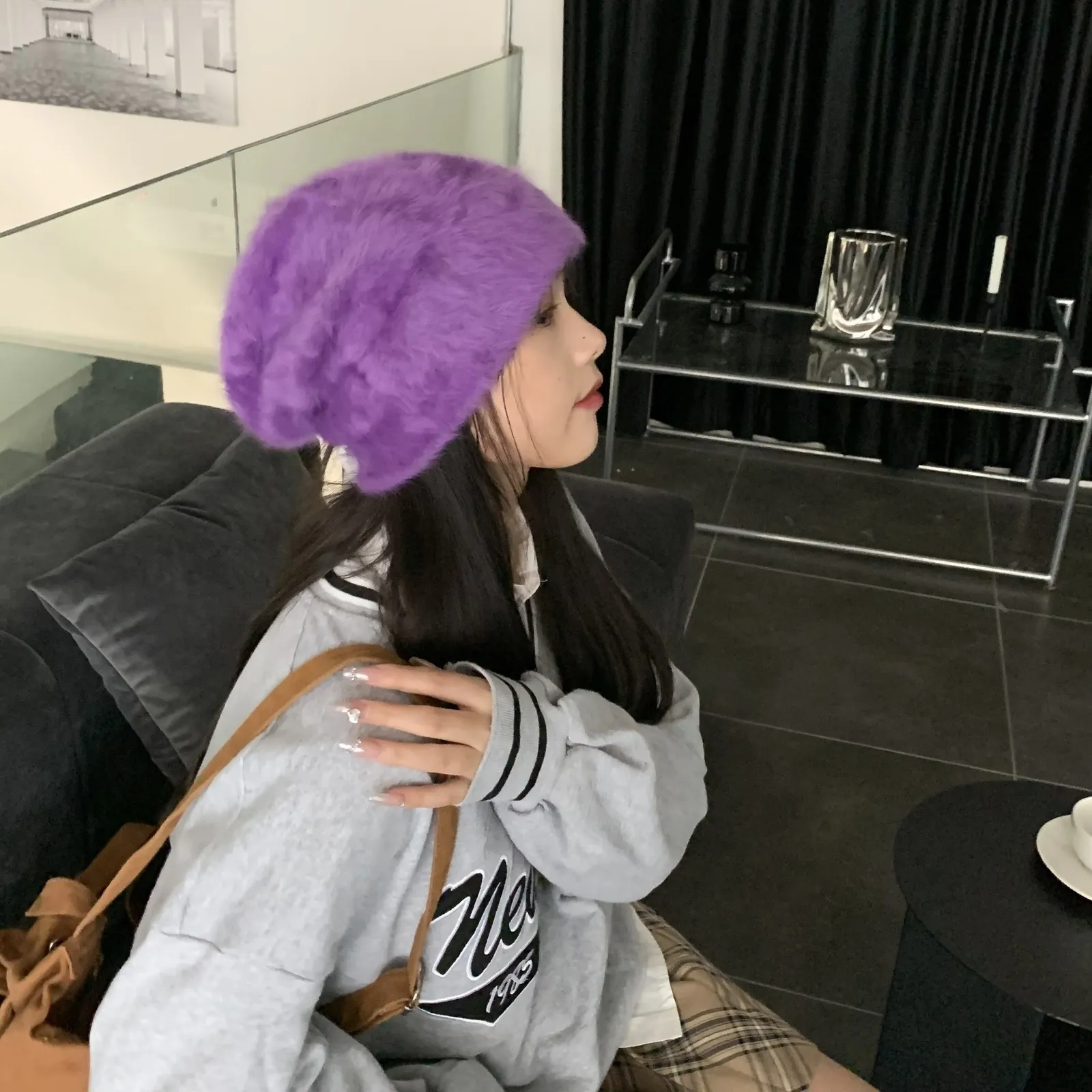 Skullcap Beanies Knitted Winter Hat: Soft Rabbit Hair Beanie For