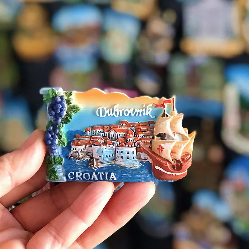 Quwsne Magnete da frigorifero Trogir Croazia magnete da frigorifero souvenir da viaggio città regali turistici 3D classici punti di riferimento artigianali fatti a mano decorazione della casa -2223