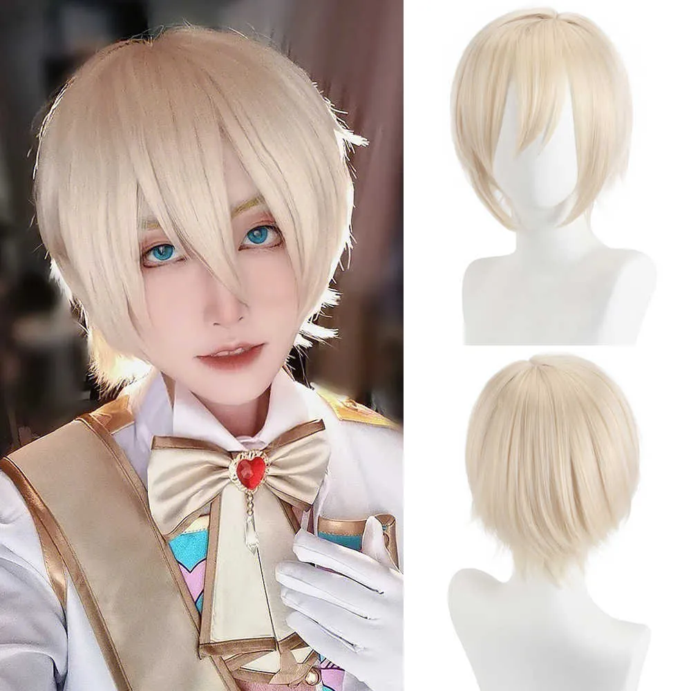 White blonde top cosplay wig