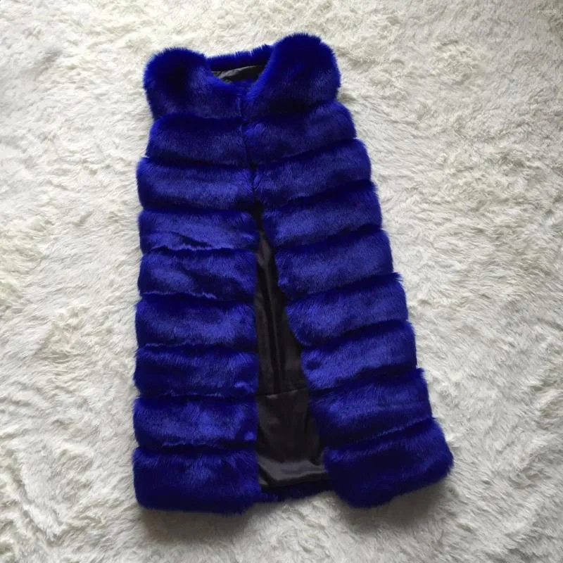 Women's Fur Lisa Colly 90CM Sleeveless Faux Vest Coat Winter Thick Warm Long Outwear