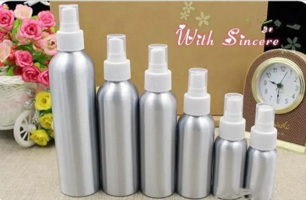 Aluminium Spray Bottle Fine Mist Atomiser Empty Perfume Spray Bottles Cosmetic Packaging Container 30/50/100/120/150/250ml