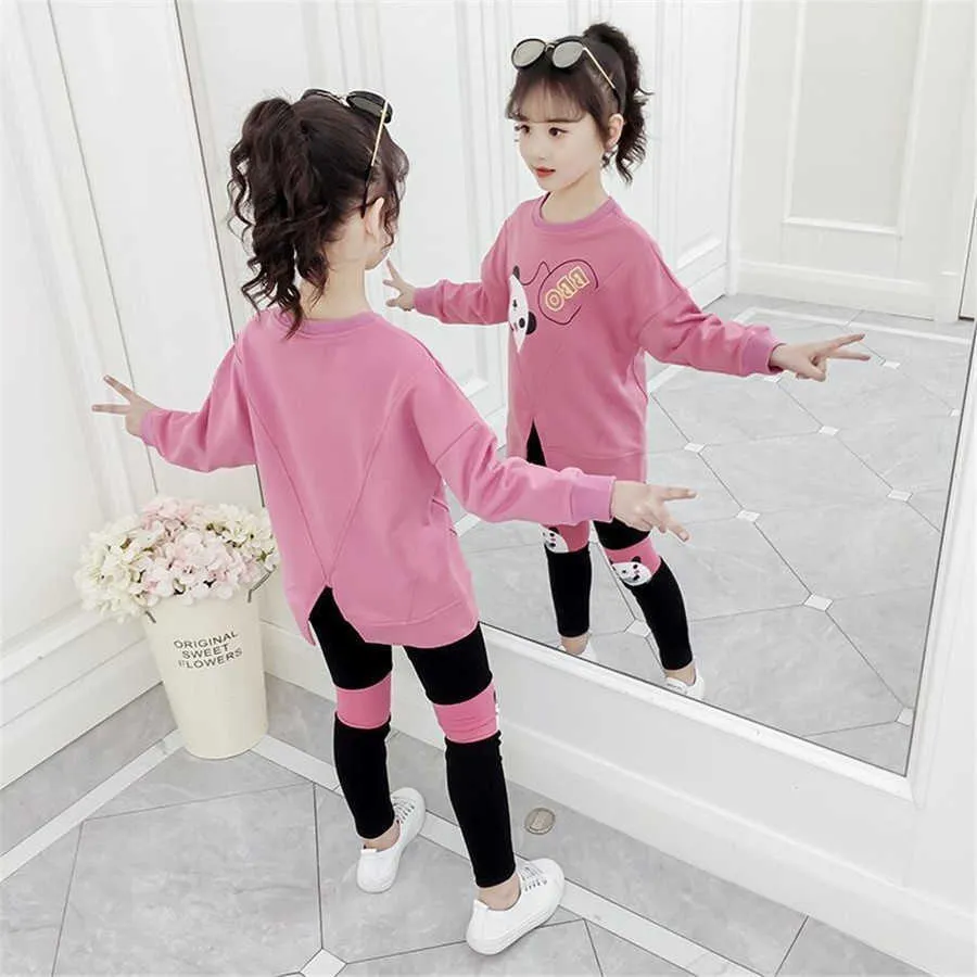Clothing Sets Teenager Baby Kids Girl Clothes Hoodie Winter Autumn Loose  Tracksuit T Shirts Leggings Pants Hip Hop 4 5 6 7 8 9 10 11 12 Year X0828  From 11,68 €
