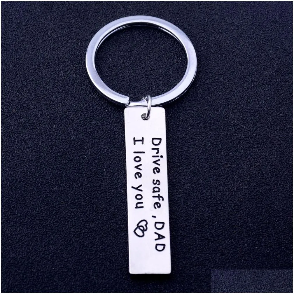 Drive Safe Keychain For Family Mom Dad Daddy Grandpa Brother Husband Key Chains Rings Gift For Boyfriend Couples Keyring Jewelry