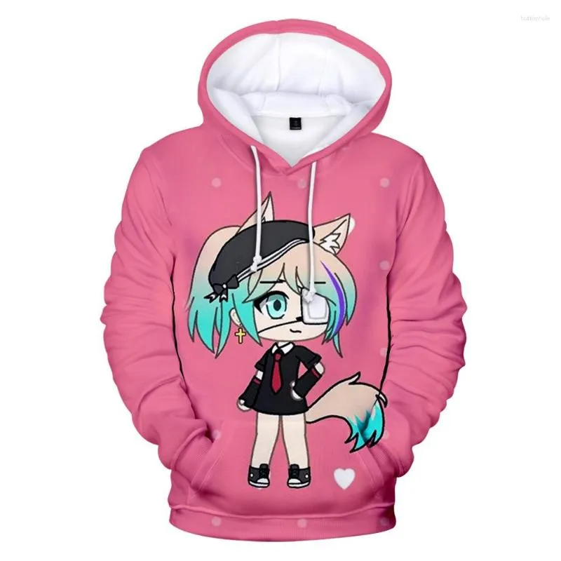 Felpe con cappuccio da uomo Coppia con cappuccio Gioco Gacha Life Stampa 3D e felpa da donna Ragazzi Ragazze Carino Abbigliamento sportivo Harajuku