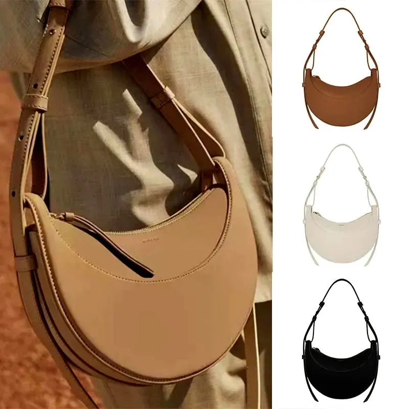 Lüks tasarımcı moda fransız yarım ay Paris kadın eyer koltuk altı çanta crossbody tek omuz mesleği deri çanta