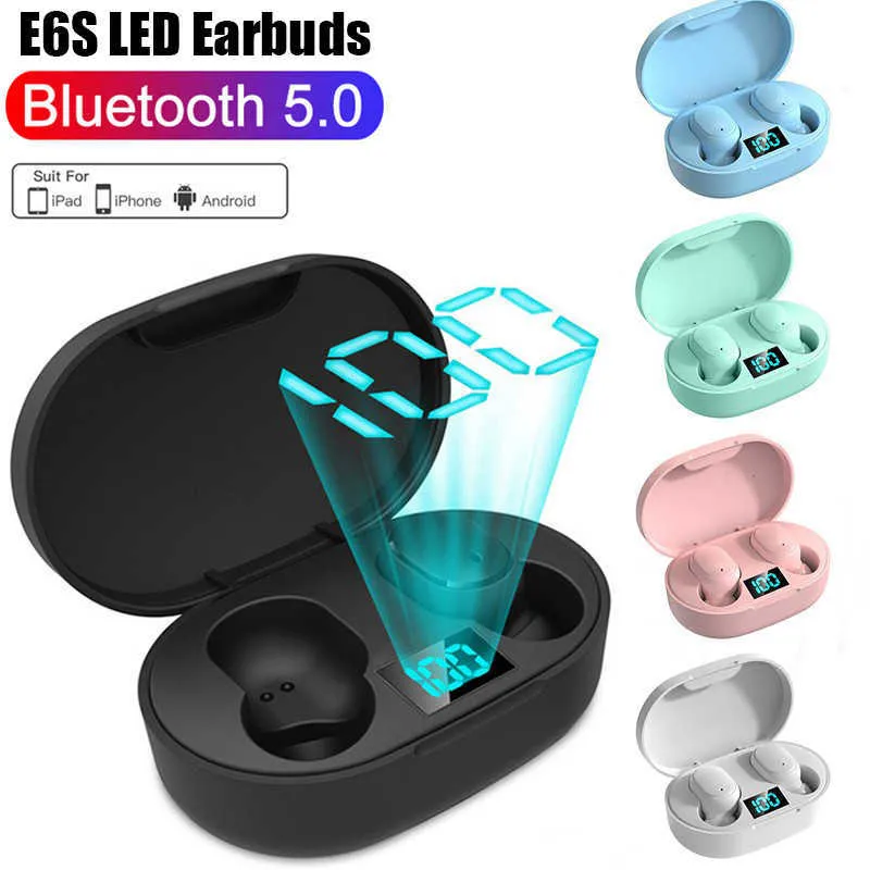 TWS E6S Fone Bluetooth-Kopfhörer, kabellose Kopfhörer, LED-Anzeige, Ohrhörer mit Geräuschunterdrückung und Mikrofon, kabelloses Bluetooth-Headset HKD230828 HKD230828