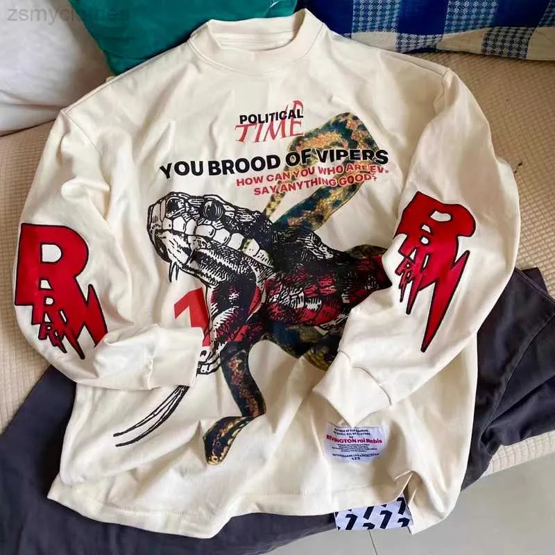 Snake Print Long Sleeve T-Shirt: Mens & Womens Fashion Streetwear