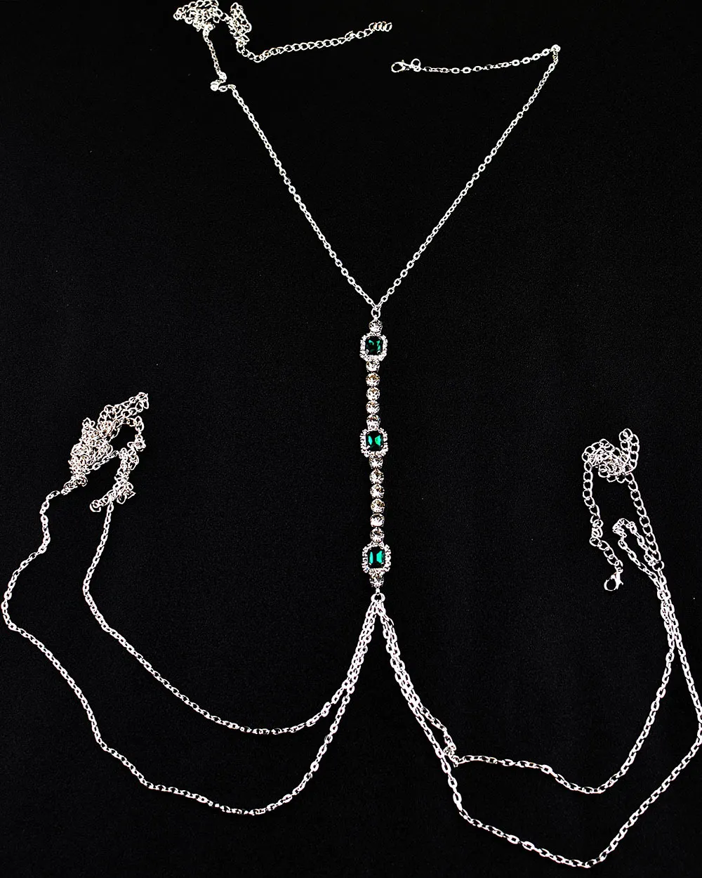New Emerald Chest Chain Sexy and Fun Rhinestone Fashion and Advanced Body Chain Accessories