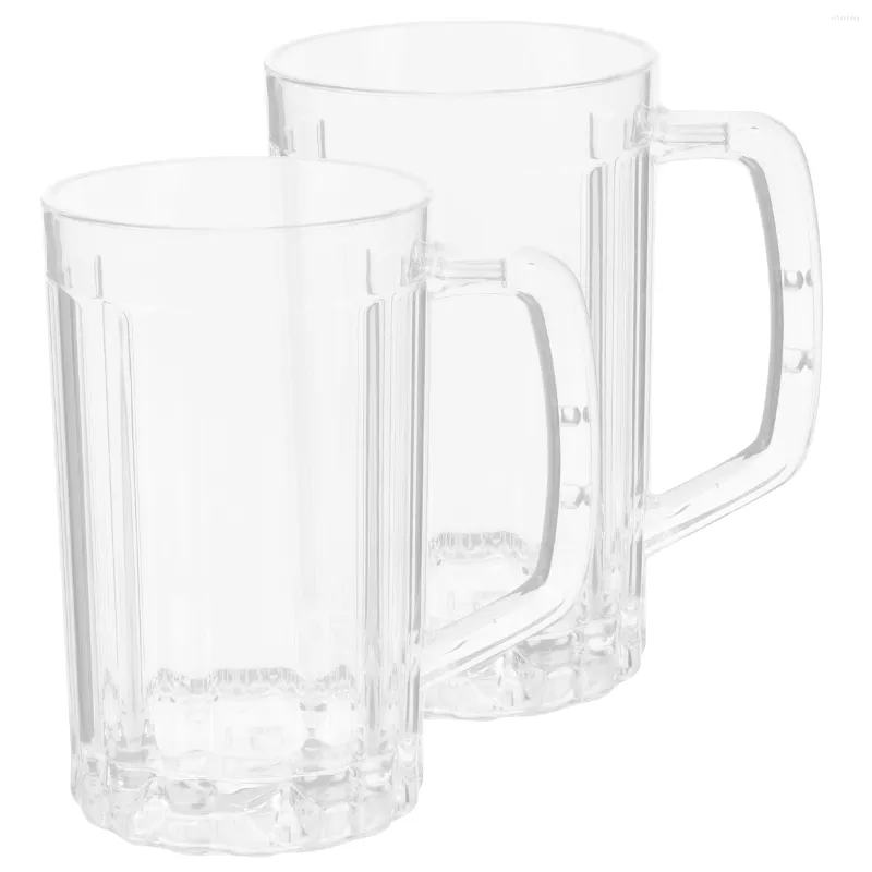 Kieliszki do wina 2PCS Clear Pi -Piing Bar Kubki piwo zagęszczone za pomocą uchwytów do barów domowych restauracja (500 ml)