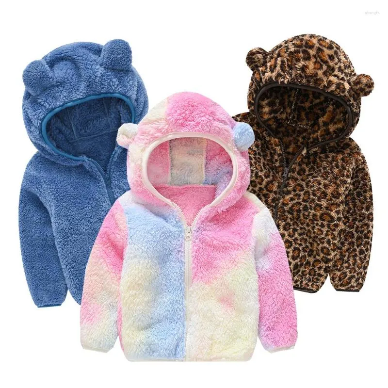 Jacken Fleece Kinder Mit Kapuze Herbst Winter Baby Mäntel Für Mädchen Jungen Kleidung Nette Bär Ohren Warme Kinder Oberbekleidung Kleidung 1-6Y