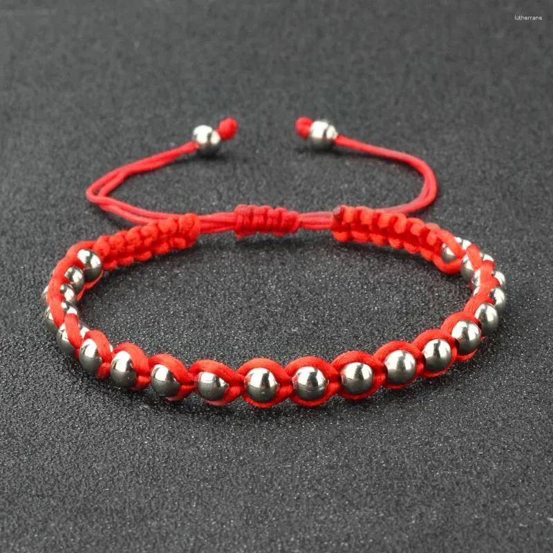 Bracelets de charme Mode Corde Rouge Cuivre Perle Amulette Bracelet Chanceux Prière À La Main Réglable Tressé Bouddhiste Fil Chaîne Pulsera Bracelet