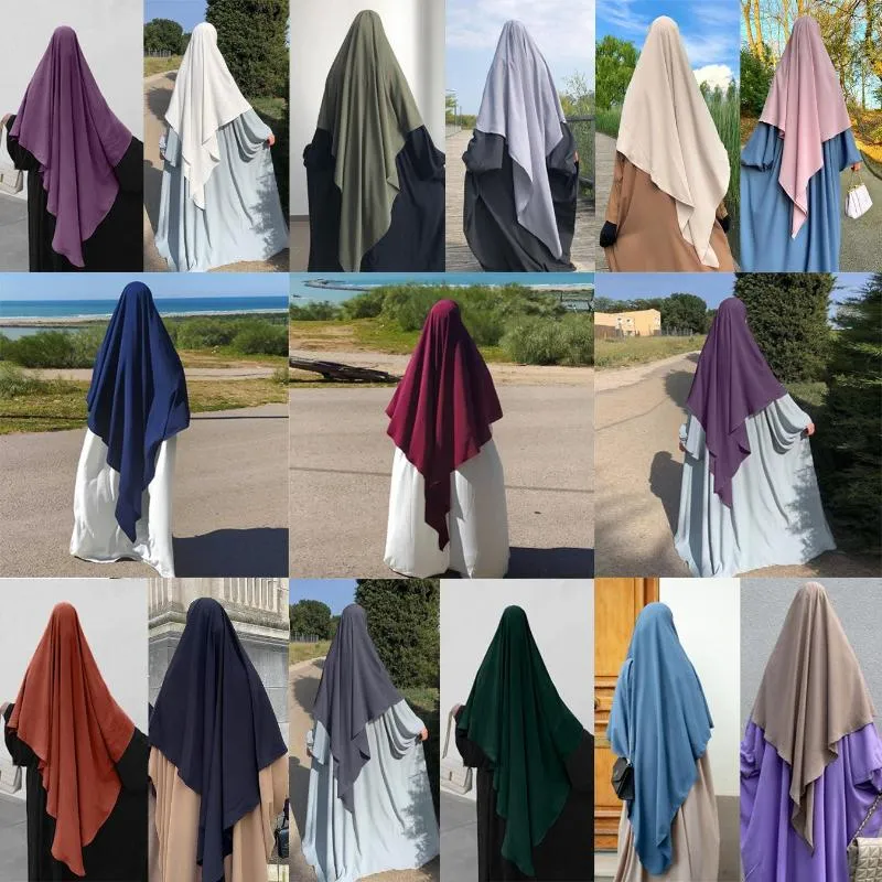 Vêtements ethniques Grand Ramadan Eid Élégant Musulman Prière Foulard Couverture Complète Khimar Hijab Culte Niqab Top 1Pcs Couvre-chef Hijabs