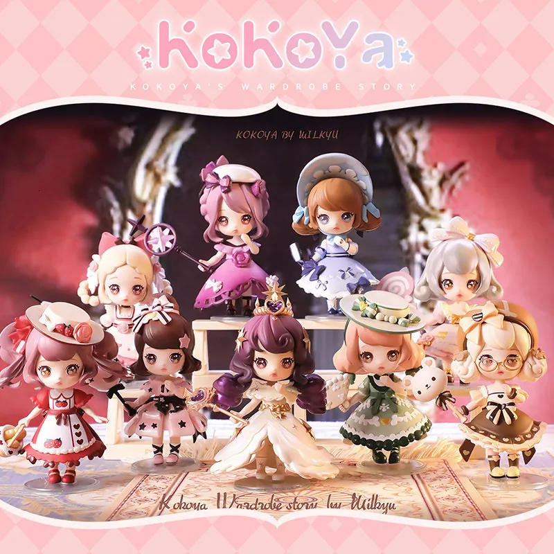 Blind Box Kokoya Kokoyas garderob Story Series Blind Box Mystery Box Kawaii Kokoya Action Figur Dock Toy for Girls Birthday Present 230828