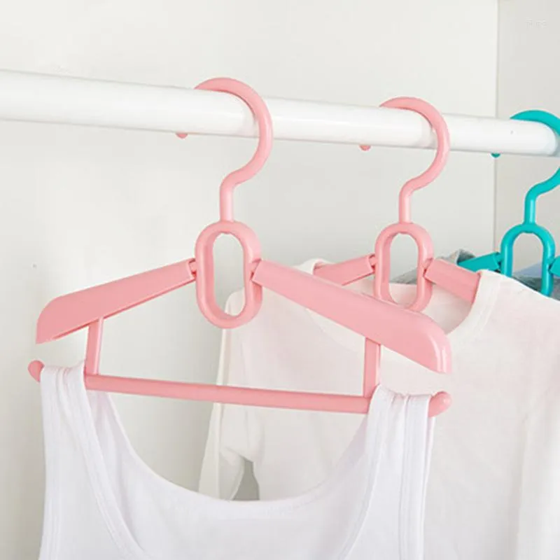 Hangers 10 stks/partij Verstelbare Anti-slip Babykleertjes Bold Kleerhanger Voor Kinderen Naadloze Plastic Droog-natte Kleding opknoping