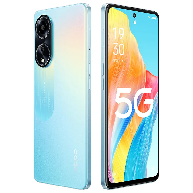 Téléphone portable d'origine OPPO A1 5G intelligent 12 Go de RAM 256 Go de ROM Snapdragon 695 Android 6,72 "120 Hz Plein écran 50,0 MP AI 5000 mAh Face ID Empreinte digitale IP54 Téléphone portable étanche