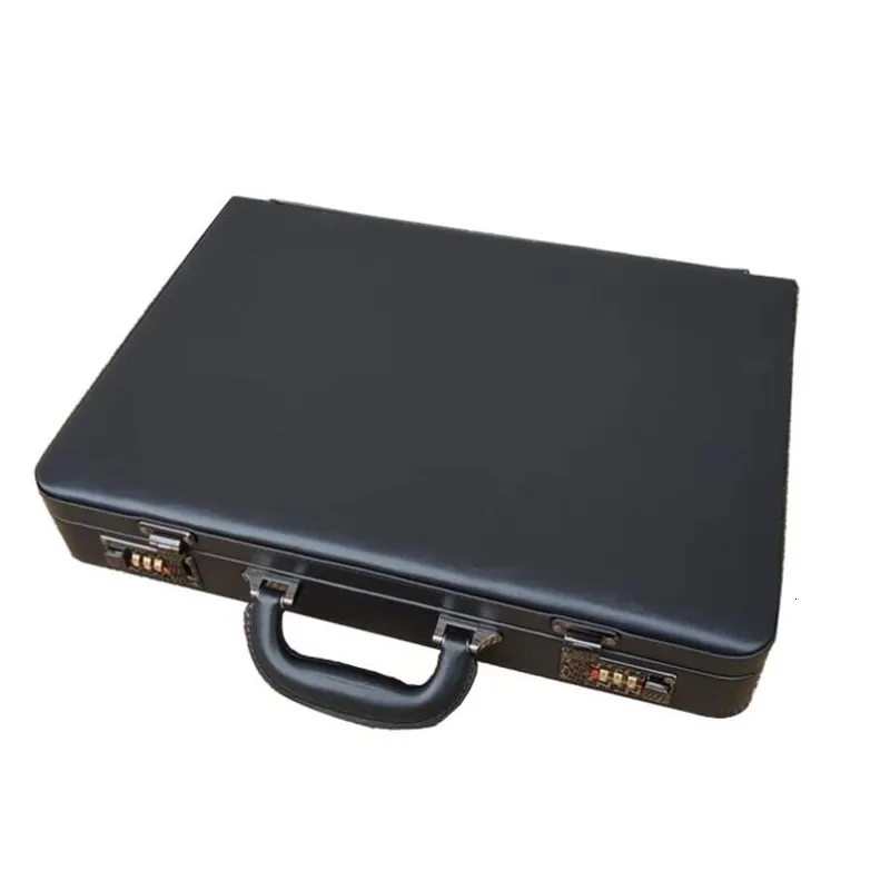Sacs pour ordinateur portable hommes d'affaires en cuir noir sac de messager boîte coque d'ordinateur porte-documents avec serrure 230828