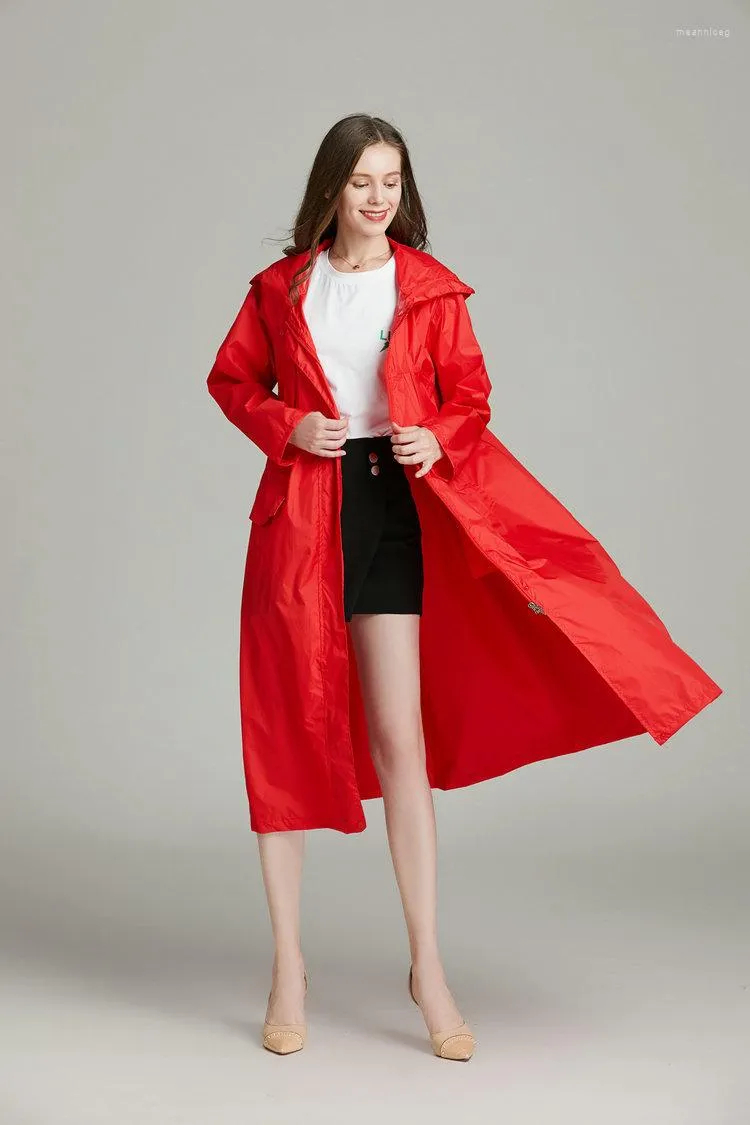 Red and cheap black raincoat
