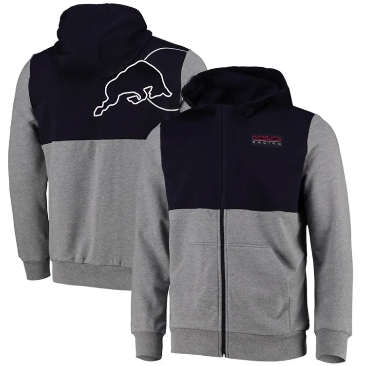 2023 F1 Jaqueta com capuz Fórmula 1 Terno de corrida Hoodies Driver Zipper Moletom Casual Logotipo do carro Jaqueta à prova de vento Outdoor Motocross Jersey