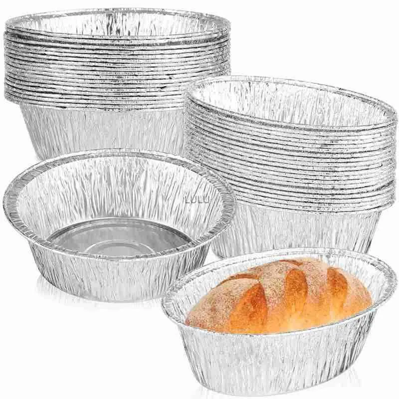 Tin Foil Plate Tart Pan Disposable Pie Dishes Small Aluminum Baking Serving Trays HKD230828