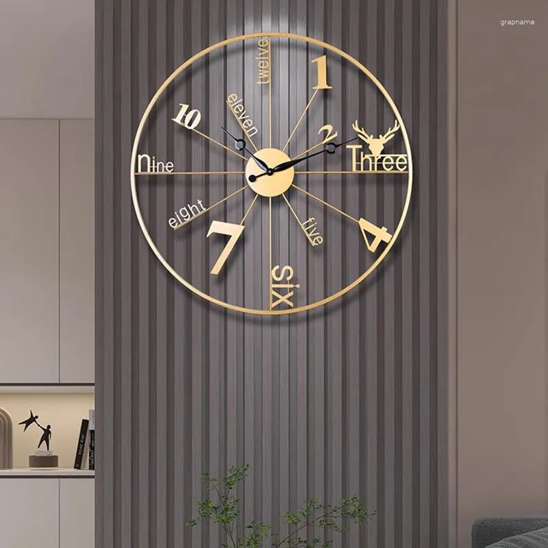 Relógios de parede Nordic Moda Simples Restaurante Minimalista Relógio Moderno Luxo Grande Arte Mural Horloge Murale Decorações de Quarto