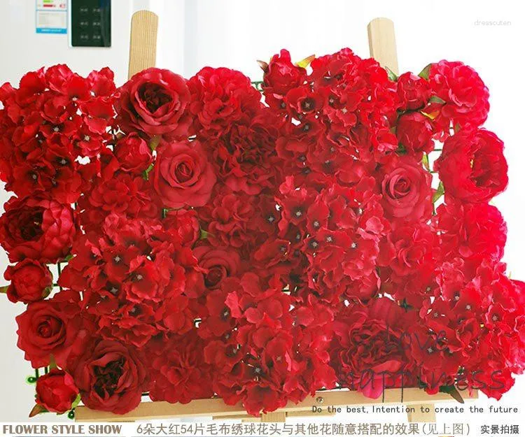 Dekorativa blommor 50st 20 cm stort konstgjorda siden Hydrangea Blommahuvud för DIY Bröllopsväggbåge Fake Arrangement Flores