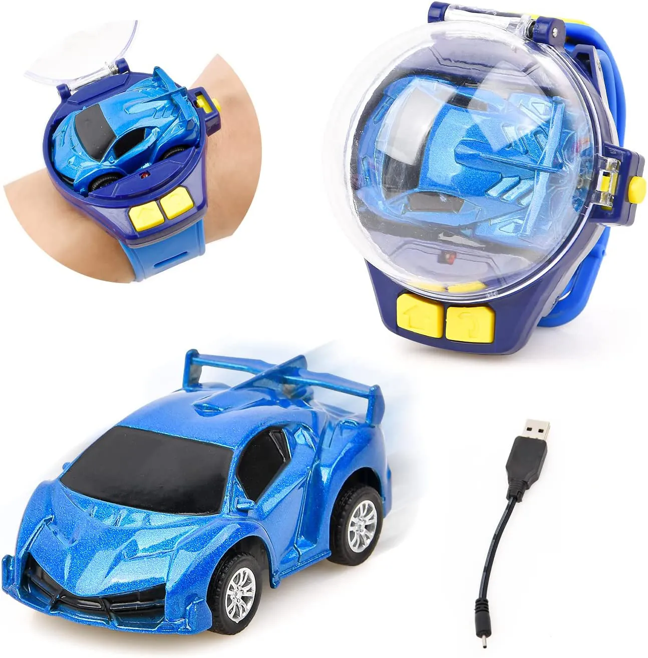 Mini RC Car Watch Toys 2.4 GHz avtagbar USB -laddning av fjärrkontrollfordon Små elbilar Toy for Boys and Girls